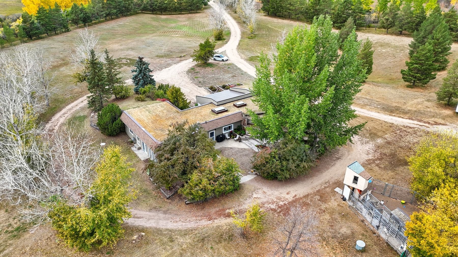 Calgary drone real estate photography - neighbourhood view for listing context