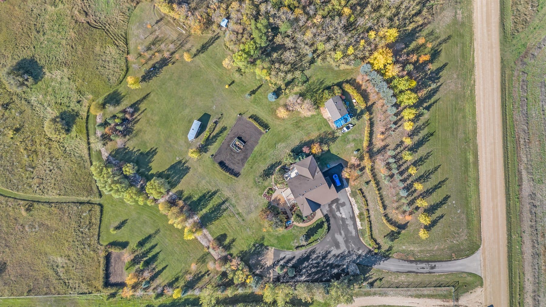 Calgary drone real estate photography showing property and neighbourhood context